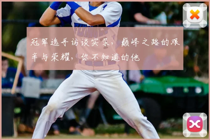 冠军选手访谈实录，巅峰之路的艰辛与荣耀，你不知道的他